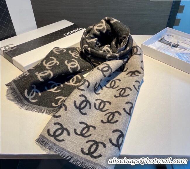 Good Taste Chanel CC Long Scarf 35x180cm 0912 Grey/Black 2024