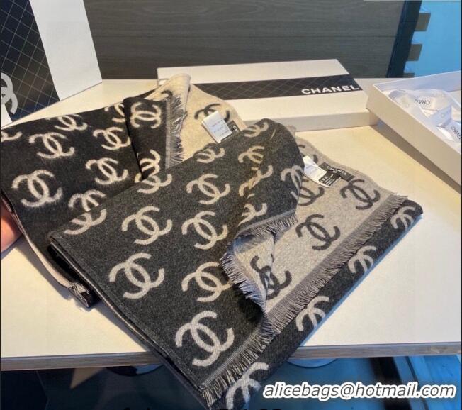 Good Taste Chanel CC Long Scarf 35x180cm 0912 Grey/Black 2024