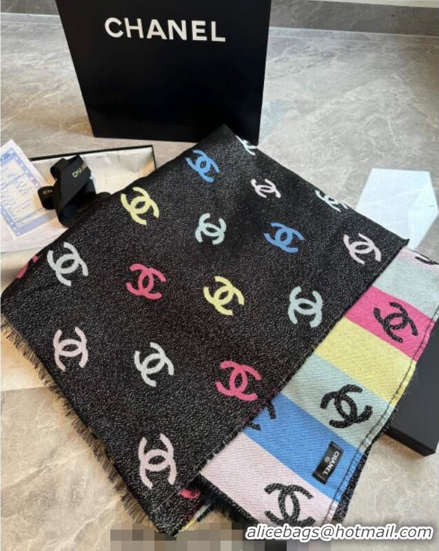 Top Grade Chanel Cashmere Wool Long Scarf 70x180cm 12105 Rainbow 2024