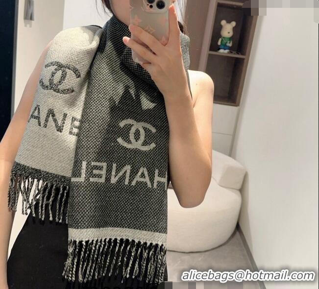 Low Cost Chanel Wool Long Scarf 34x200cm CH102107 Grey 2024