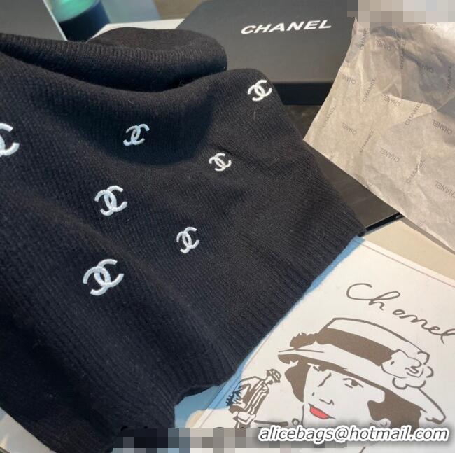 Affordable Price Chanel CC Cashmere Long Scarf 70x190cm CH102107 Black 2024