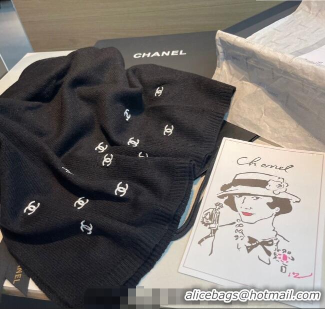 Affordable Price Chanel CC Cashmere Long Scarf 70x190cm CH102107 Black 2024