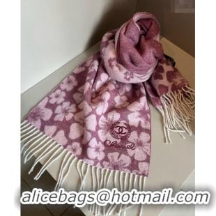 Low Cost Chanel Bloom Cashmere Long Scarf 32x180cm CH102108 Purple 2024