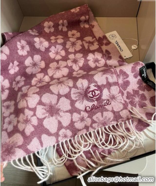 Low Cost Chanel Bloom Cashmere Long Scarf 32x180cm CH102108 Purple 2024