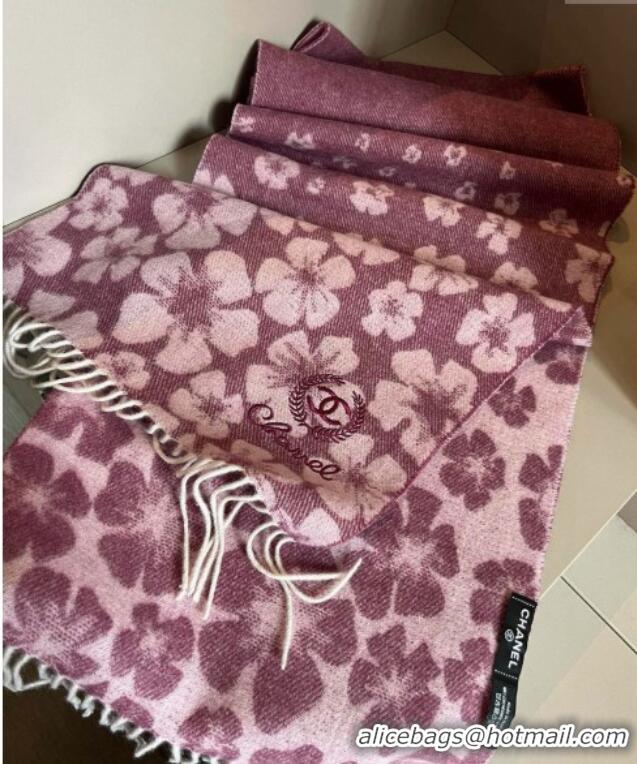 Low Cost Chanel Bloom Cashmere Long Scarf 32x180cm CH102108 Purple 2024