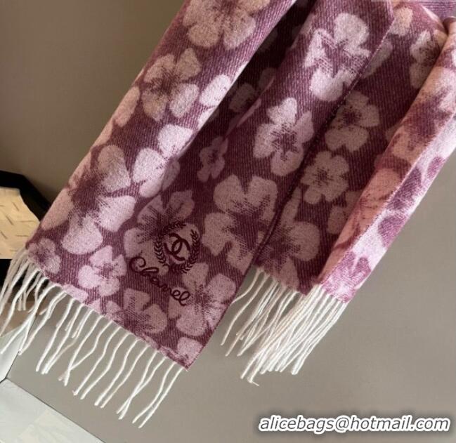 Low Cost Chanel Bloom Cashmere Long Scarf 32x180cm CH102108 Purple 2024