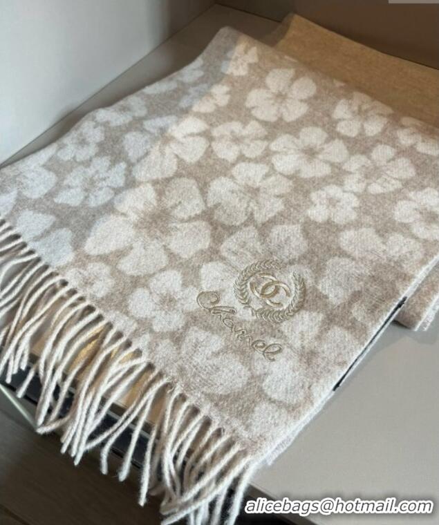 Low Price Chanel Bloom Cashmere Long Scarf 32x180cm CH102108 Beige 2024