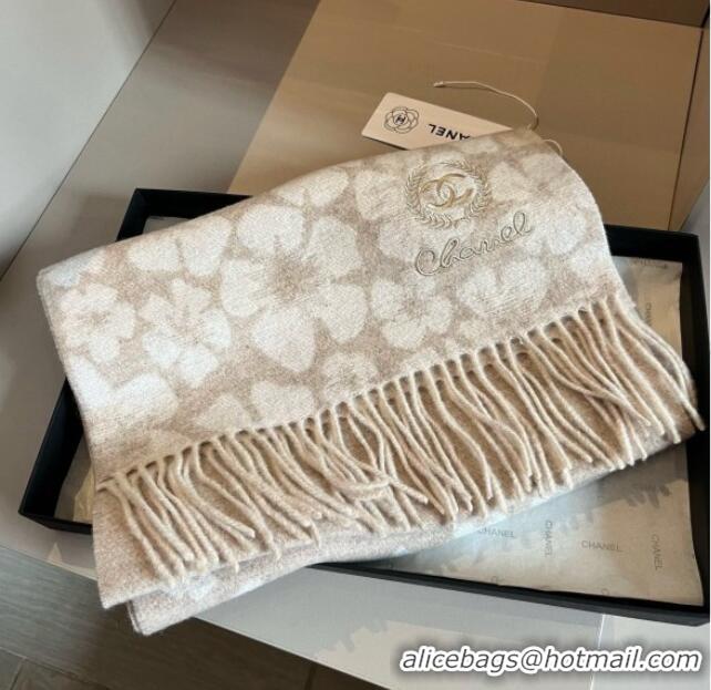 Low Price Chanel Bloom Cashmere Long Scarf 32x180cm CH102108 Beige 2024