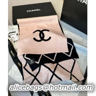 Luxurious Fashion Chanel Chevron Cashmere Long Scarf 30x180cm CH102109 Pink 2024