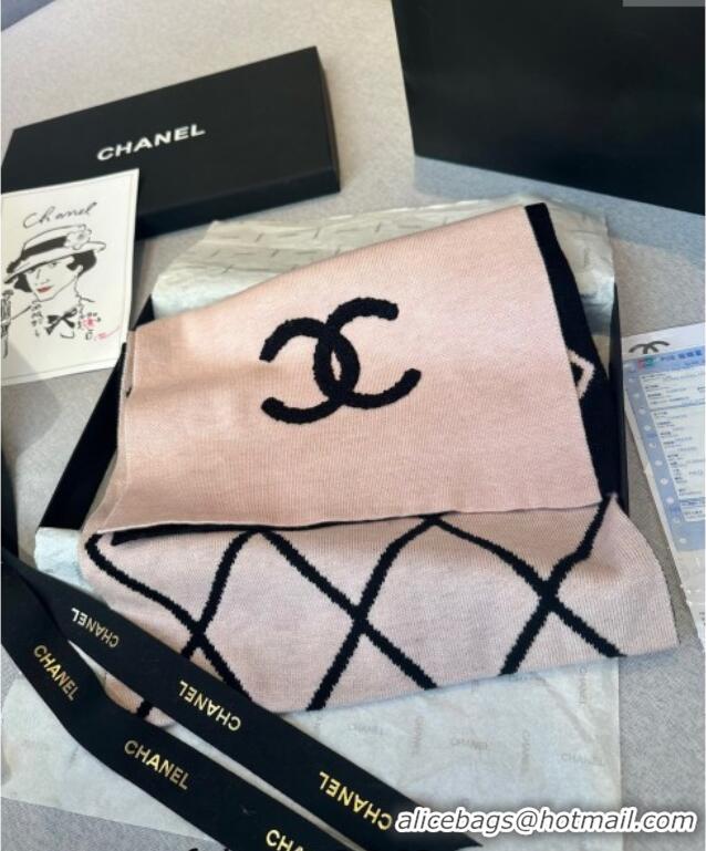 Luxurious Fashion Chanel Chevron Cashmere Long Scarf 30x180cm CH102109 Pink 2024