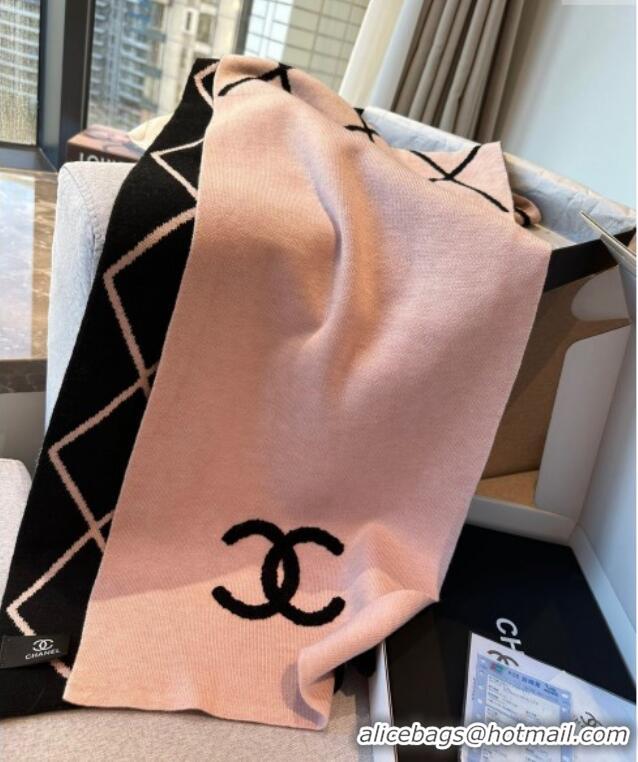 Luxurious Fashion Chanel Chevron Cashmere Long Scarf 30x180cm CH102109 Pink 2024