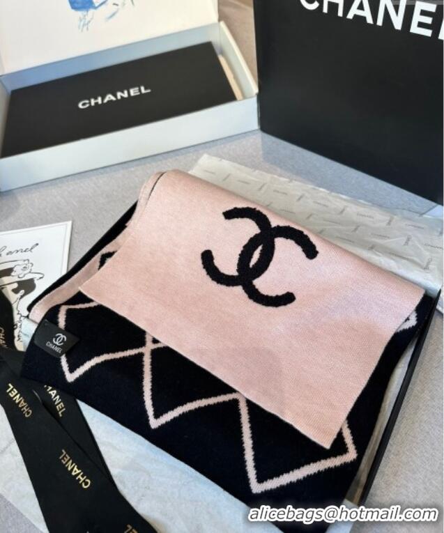 Luxurious Fashion Chanel Chevron Cashmere Long Scarf 30x180cm CH102109 Pink 2024