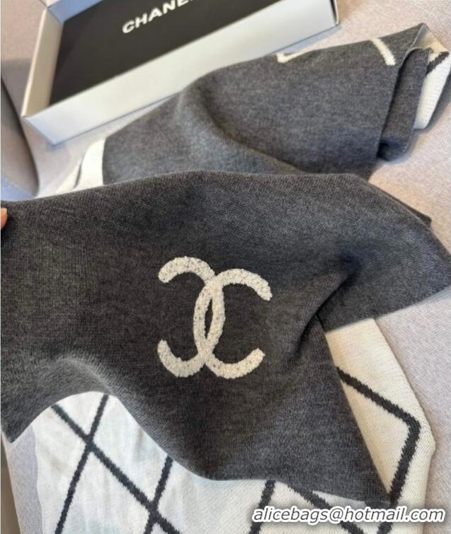 Good Looking Chanel Chevron Cashmere Long Scarf 30x180cm CH102109 Grey 2024