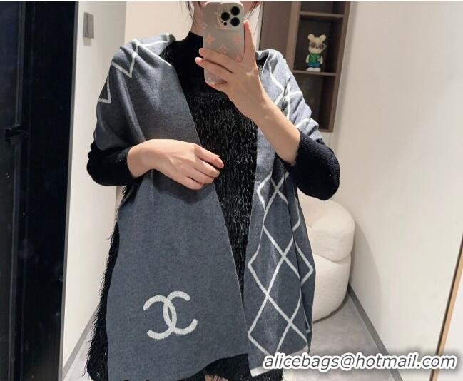 Good Looking Chanel Chevron Cashmere Long Scarf 30x180cm CH102109 Grey 2024