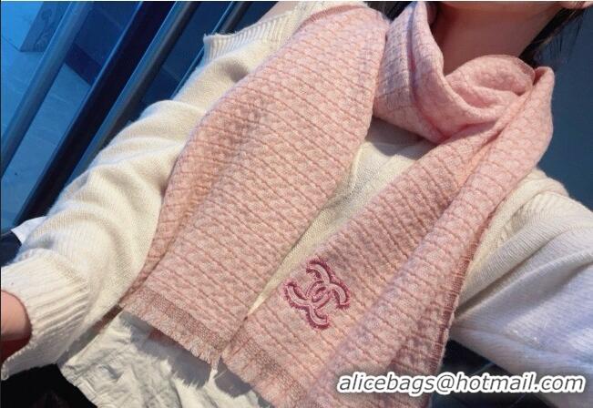 Luxury Cheap Chanel Cashmere Long Scarf 30x190cm CH102110 Pink 2024