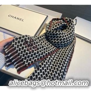 Good Looking Chanel Cashmere Long Scarf 30x190cm CH102110 Black 2024