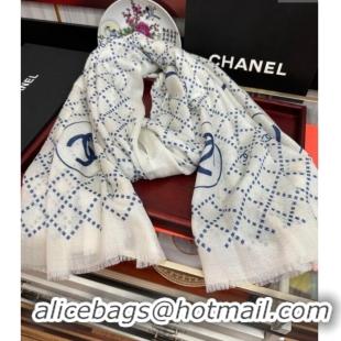 Buy Inexpensive Chanel Cashmere Long Scarf 100x200 CH102114 White 2024