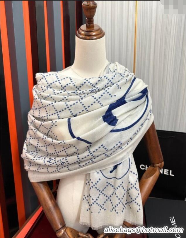 Buy Inexpensive Chanel Cashmere Long Scarf 100x200 CH102114 White 2024