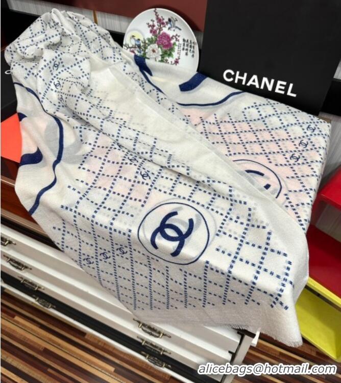 Buy Inexpensive Chanel Cashmere Long Scarf 100x200 CH102114 White 2024