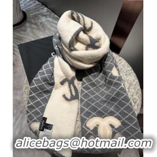 Traditional Specials Chanel CC Knit Cashmere Long Scarf 35x180cm CH102116 Grey 2024