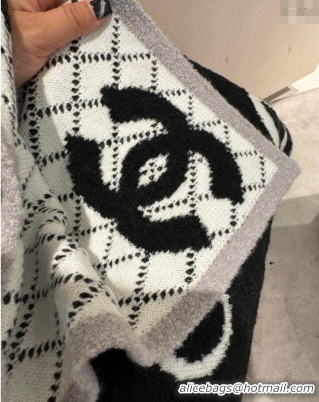 Most Popular Chanel Coco Knit Cashmere Long Scarf 35x180cm CH102116 Black 2024