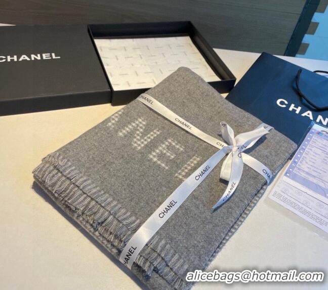 Shop Discount Chanel Houndtooth Cashmere Long Scarf 45x185cm CH102117 Grey 2024