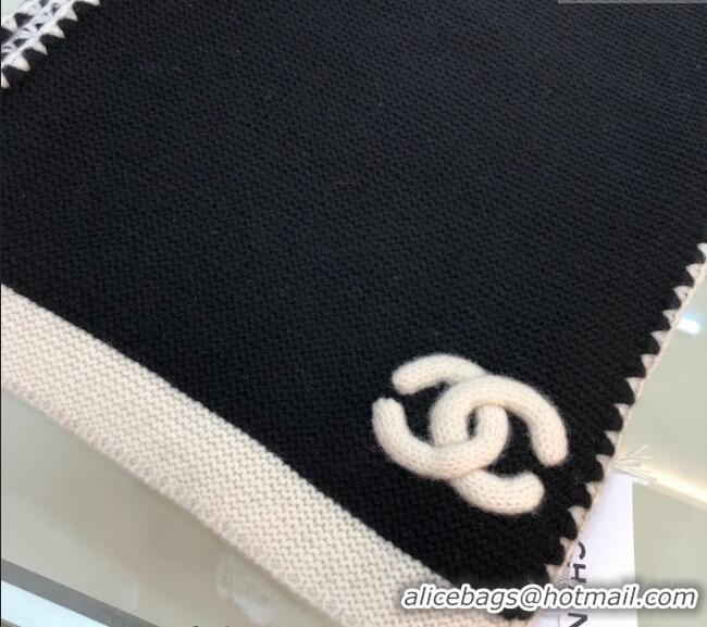 Best Quality Chanel Knit Cashmere Long Scarf 32x185cm CH102120 Black 2024