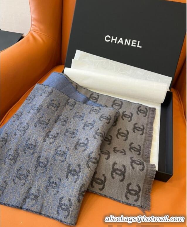 Famous Brand Chanel Wool Cashmere Long Scarf 35x185cm 1128 Dark Grey 2024