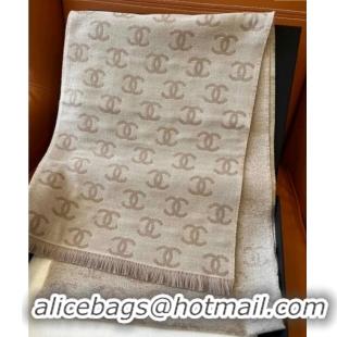 Traditional Discount Chanel Wool Cashmere Long Scarf 35x185cm 1128 Beige Grey 2024