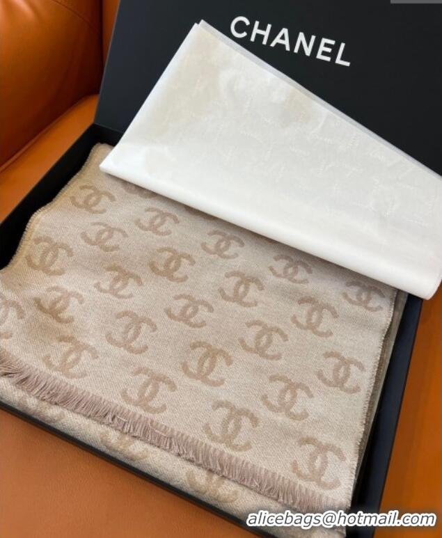 Traditional Discount Chanel Wool Cashmere Long Scarf 35x185cm 1128 Beige Grey 2024