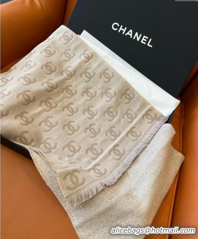 Traditional Discount Chanel Wool Cashmere Long Scarf 35x185cm 1128 Beige Grey 2024