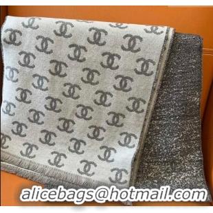 Good Product Chanel Wool Cashmere Long Scarf 35x185cm 1128 Light Grey 2024