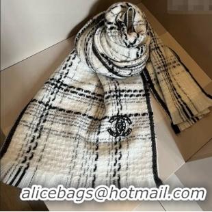 Big Discount Chanel Long Scarf CH121111 White 2024