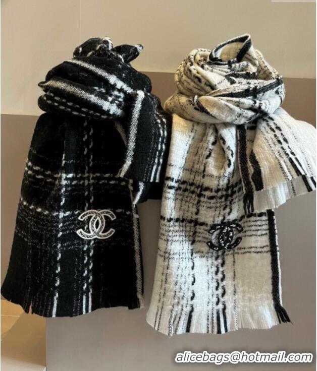 Big Discount Chanel Long Scarf CH121111 White 2024