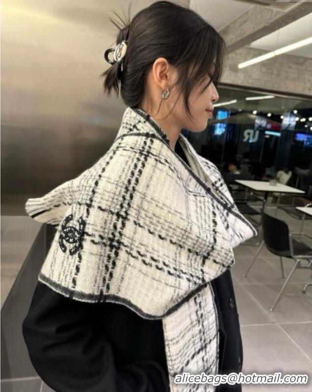 Big Discount Chanel Long Scarf CH121111 White 2024