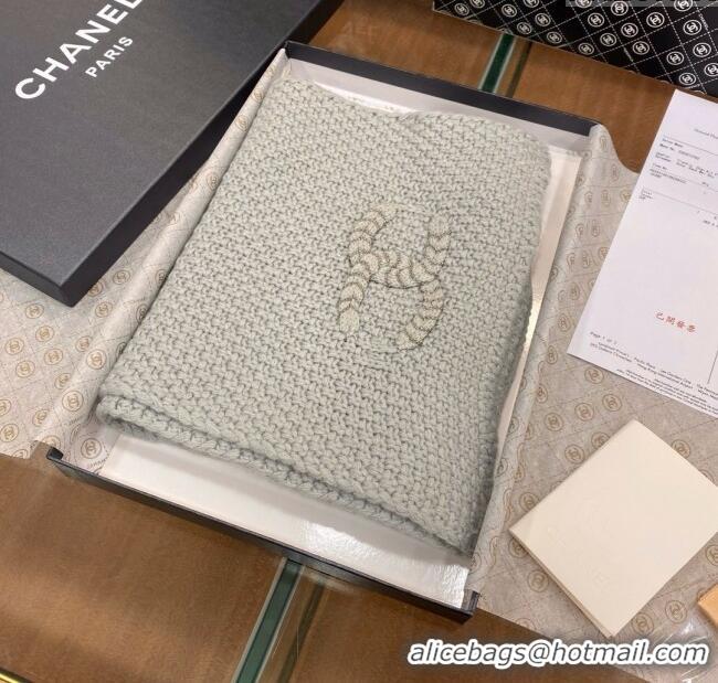 Discount Chanel Cashmere Cashmere Scarf CH011004 Grey 2025 Top Quality