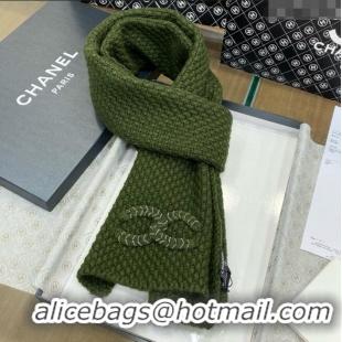 Luxurious Chanel Cashmere Cashmere Scarf CH011005 Green 2025 Top Quality