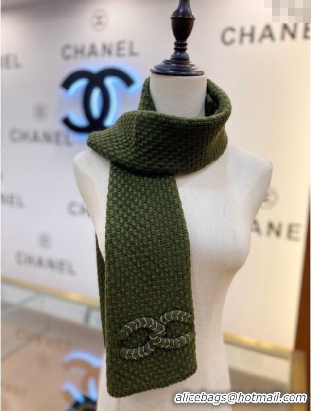 Luxurious Chanel Cashmere Cashmere Scarf CH011005 Green 2025 Top Quality