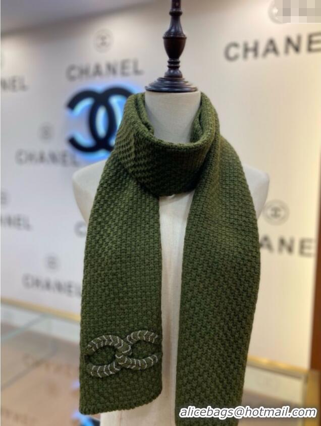 Luxurious Chanel Cashmere Cashmere Scarf CH011005 Green 2025 Top Quality