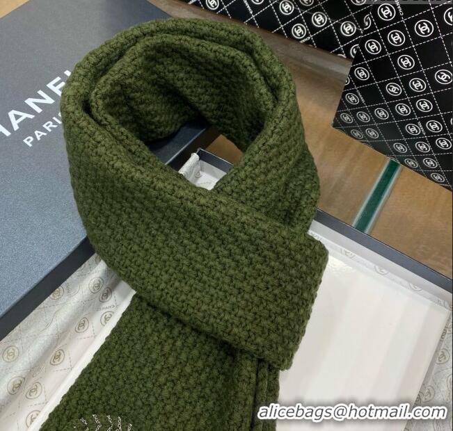 Luxurious Chanel Cashmere Cashmere Scarf CH011005 Green 2025 Top Quality