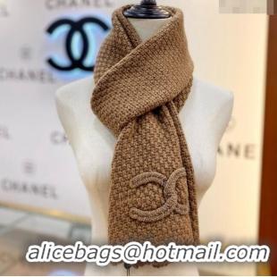 New Design Chanel Cashmere Cashmere Scarf CH011008 Brown 2025 Top Quality