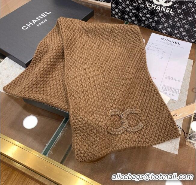 New Design Chanel Cashmere Cashmere Scarf CH011008 Brown 2025 Top Quality