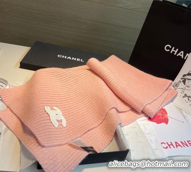 Best Grade Chanel Cashmere Knit Long Scarf 30x180cm 0115 Pink 2025