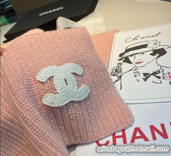 Best Grade Chanel Cashmere Knit Long Scarf 30x180cm 0115 Pink 2025