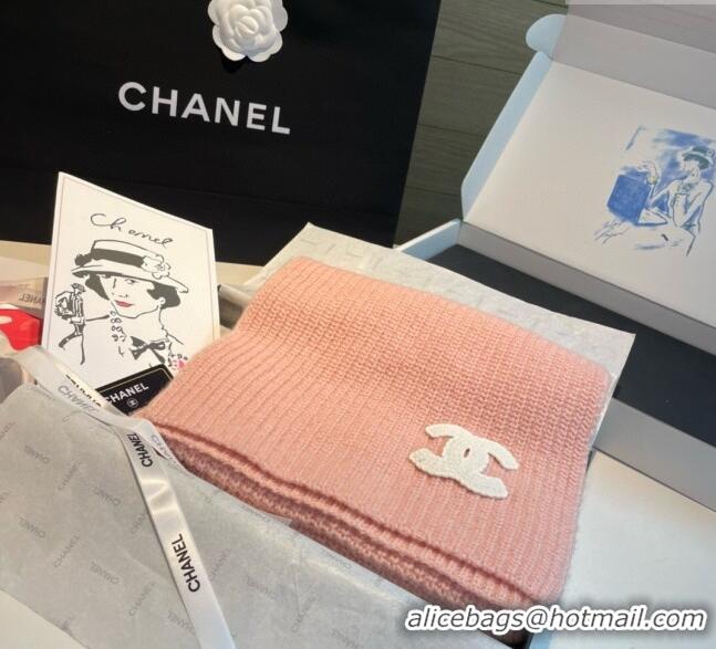 Best Grade Chanel Cashmere Knit Long Scarf 30x180cm 0115 Pink 2025