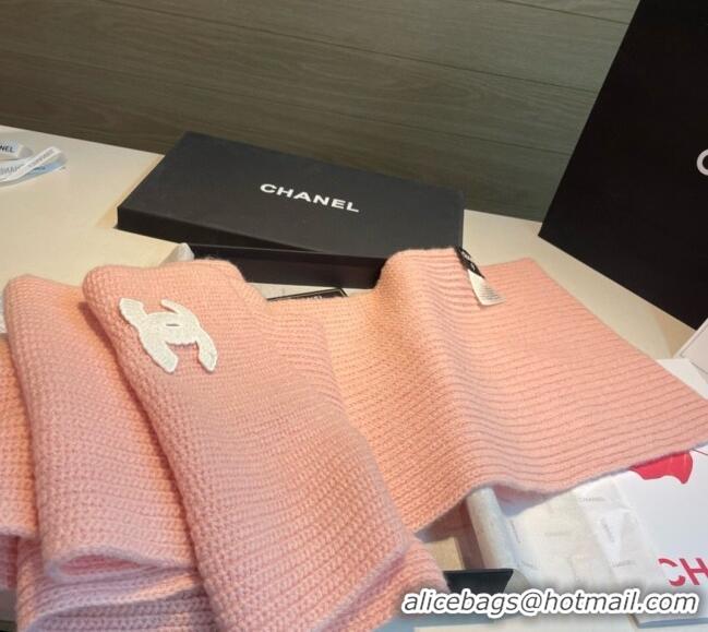 Best Grade Chanel Cashmere Knit Long Scarf 30x180cm 0115 Pink 2025