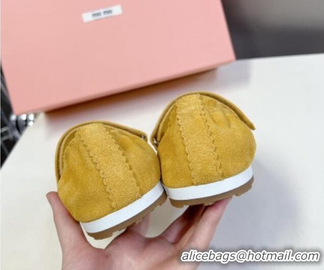 Top Design Miu Miu Suede ballerinas flats Yellow 0224063