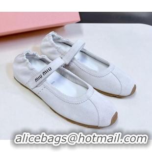 Grade Miu Miu Suede ballerinas flats White 0224064