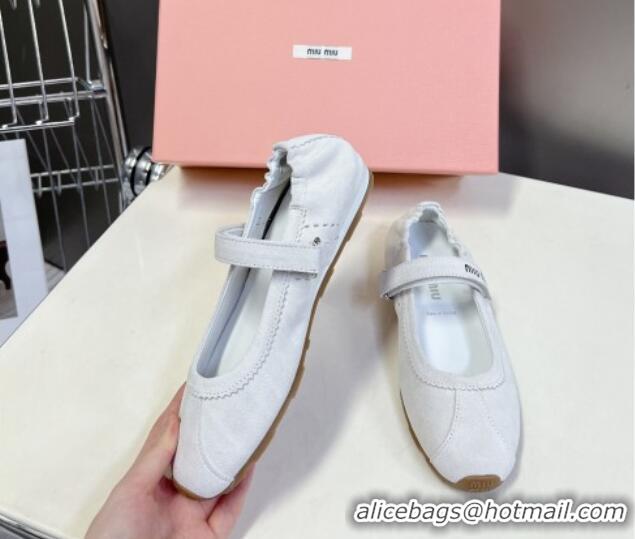 Grade Miu Miu Suede ballerinas flats White 0224064