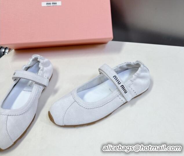 Grade Miu Miu Suede ballerinas flats White 0224064